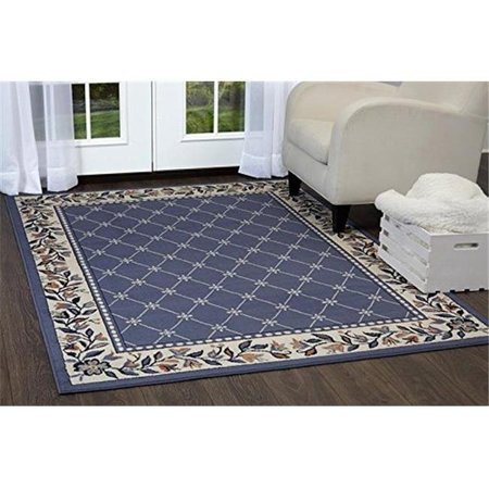 HOME DYNAMIX Home Dynamix 769924504246 9 ft. 2 in. x 12 ft. 5 in. Premium Aydin Area Border Rug - Country Blue 769924504246